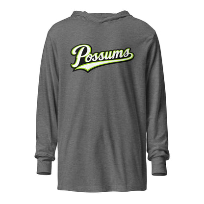 Performance | Hooded Long Sleeve T Shirt | Possums | Script Logo