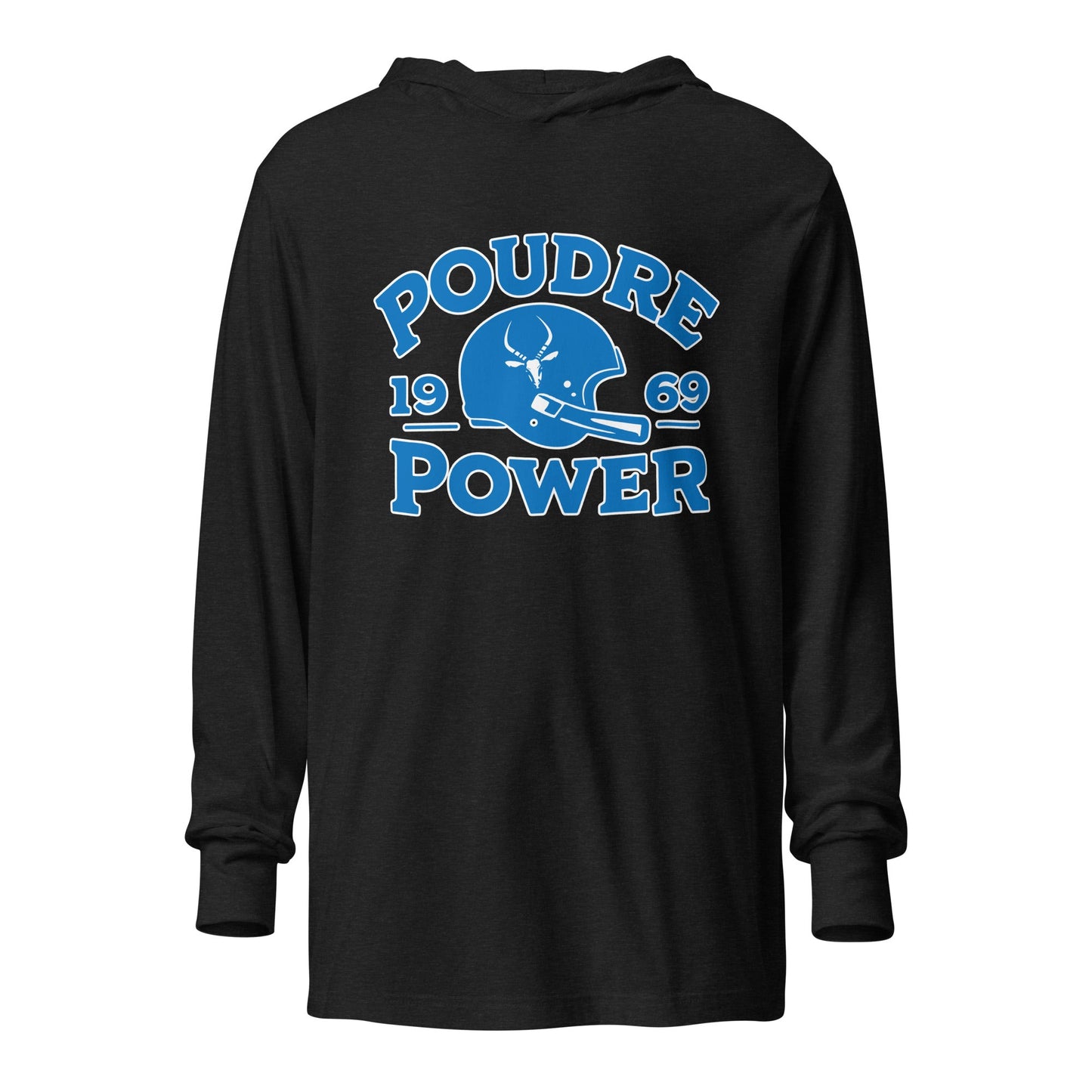 Performance | Hooded Long Sleeve T Shirt | Poudre Football | Crest Logo