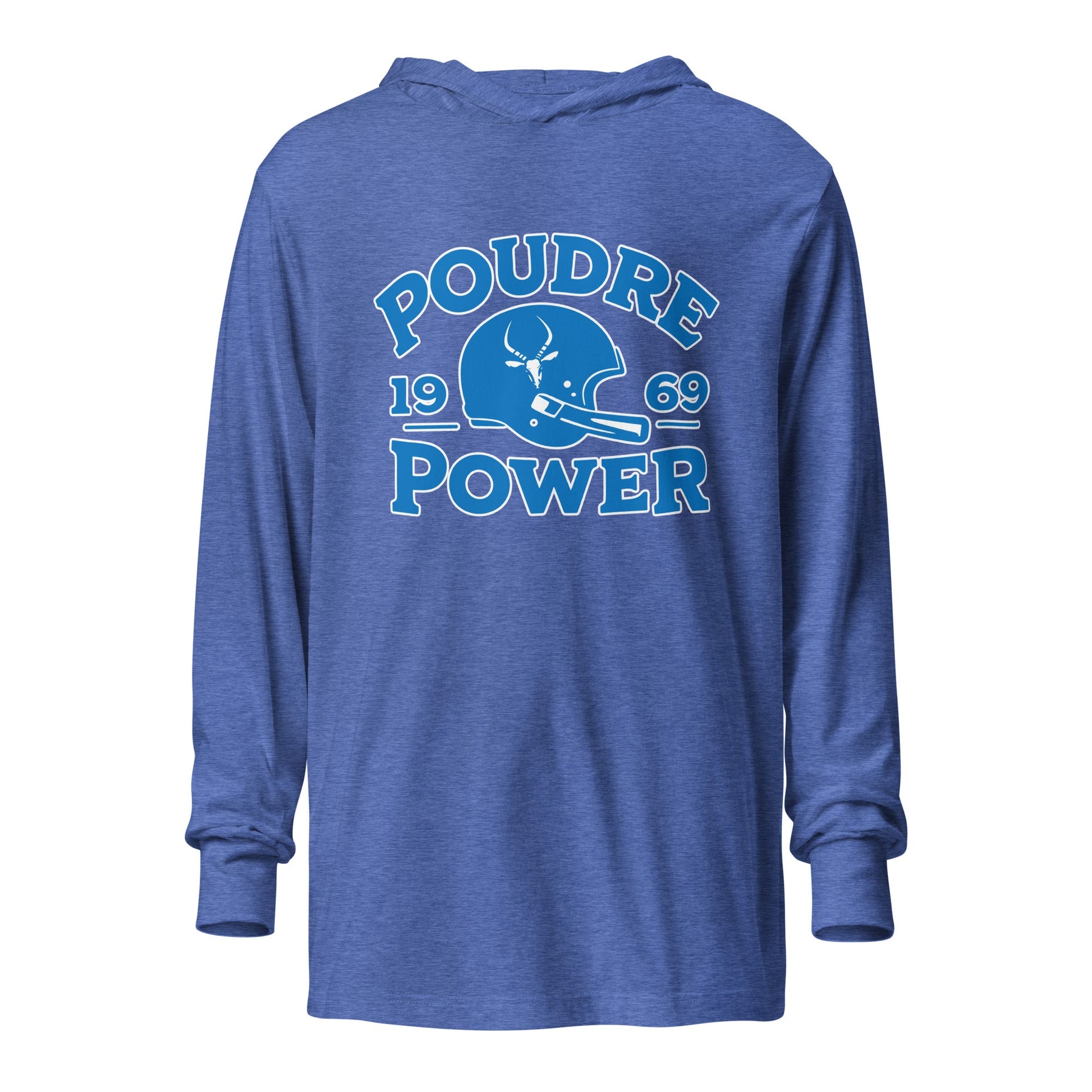 Performance | Hooded Long Sleeve T Shirt | Poudre Football | Crest Logo