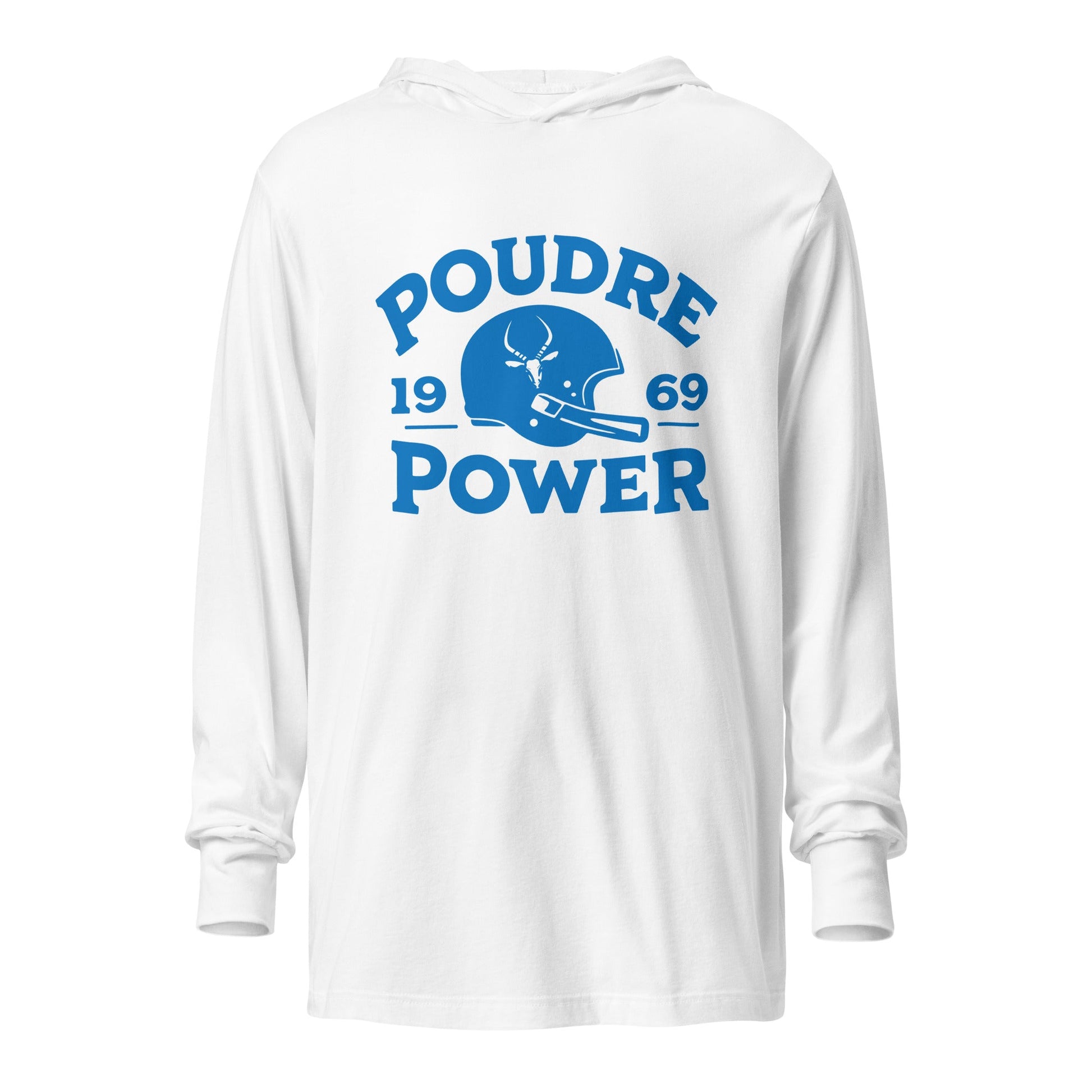 Performance | Hooded Long Sleeve T Shirt | Poudre Football | Crest Logo