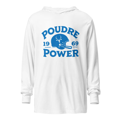 Performance | Hooded Long Sleeve T Shirt | Poudre Football | Crest Logo