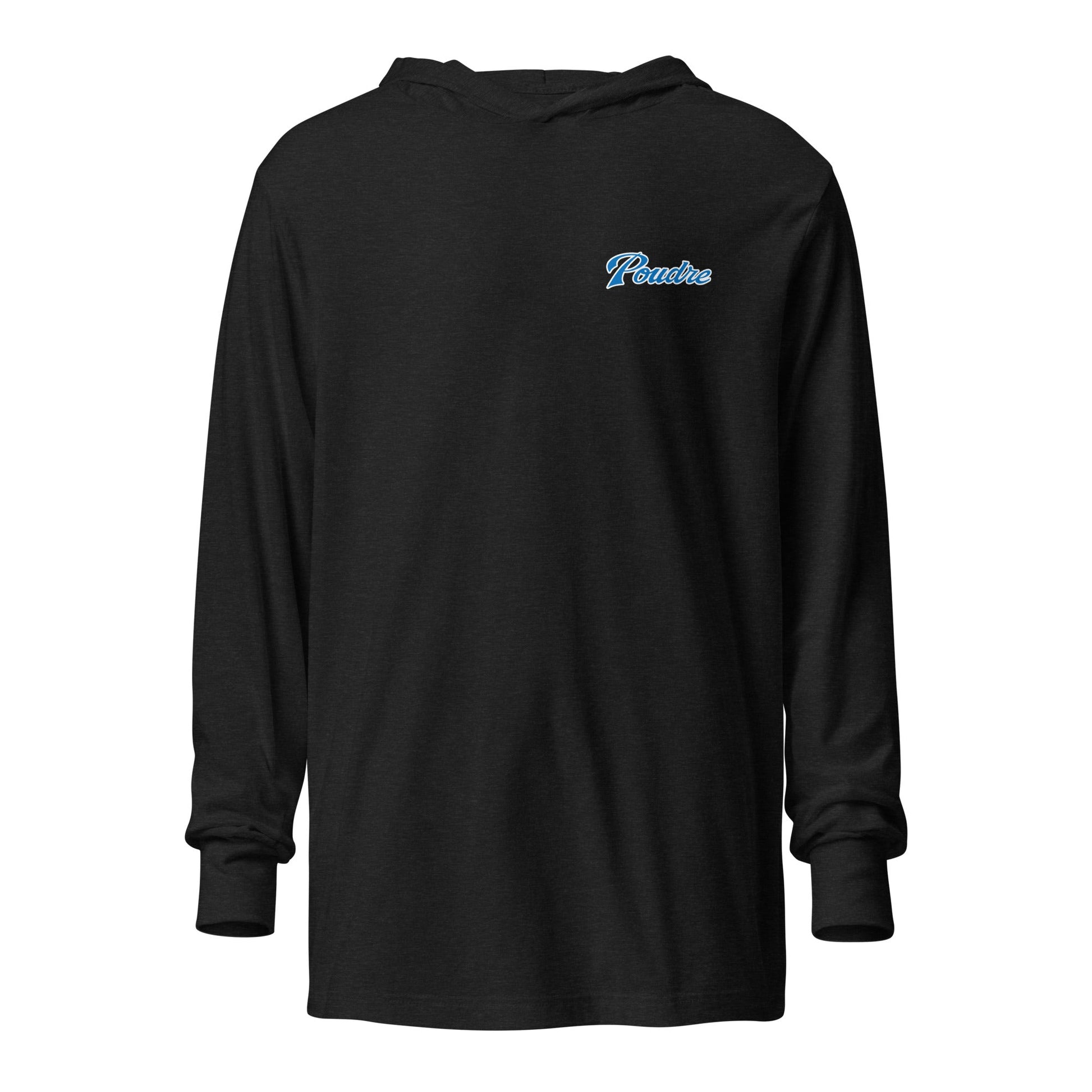 Performance | Hooded Long Sleeve T Shirt | Poudre Football | Emblem Logo