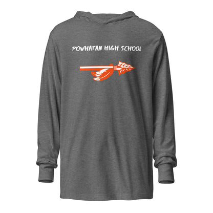 Performance | Hooded Long Sleeve T Shirt | Powhatan lacrosse | Arrowhead Logo