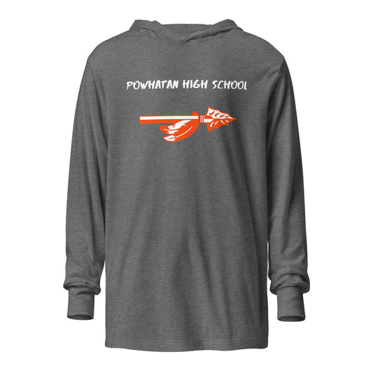 Performance | Hooded Long Sleeve T Shirt | Powhatan lacrosse | Arrowhead Logo