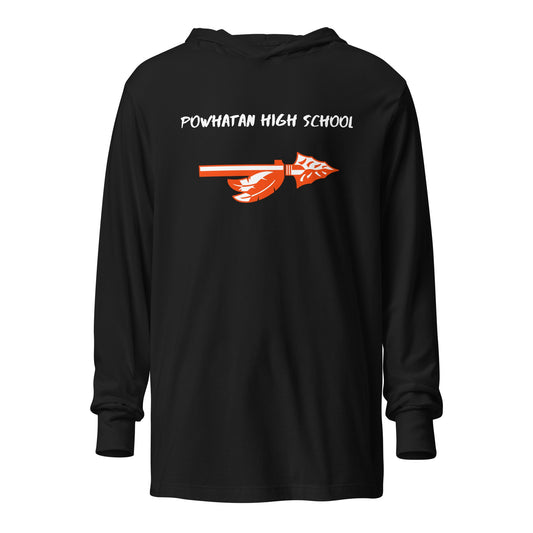 Performance | Hooded Long Sleeve T Shirt | Powhatan lacrosse | Arrowhead Logo