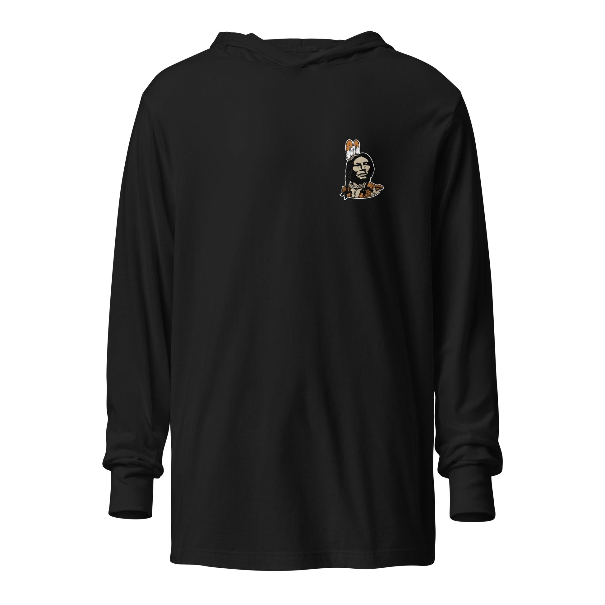 Performance | Hooded Long Sleeve T Shirt | Powhatan lacrosse | Mascot Logo