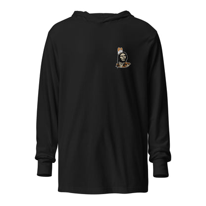 Performance | Hooded Long Sleeve T Shirt | Powhatan lacrosse | Mascot Logo