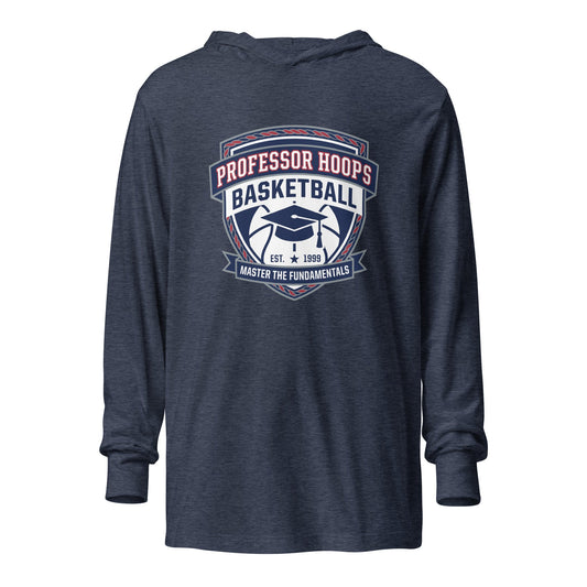 Performance | Hooded Long Sleeve T Shirt | Professor Hoops Basketball | Crest Logo