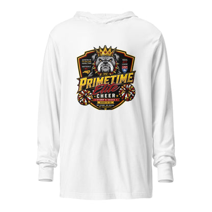 Performance | Hooded Long Sleeve T Shirt | PTE Bulldog Cheer | Shield Logo