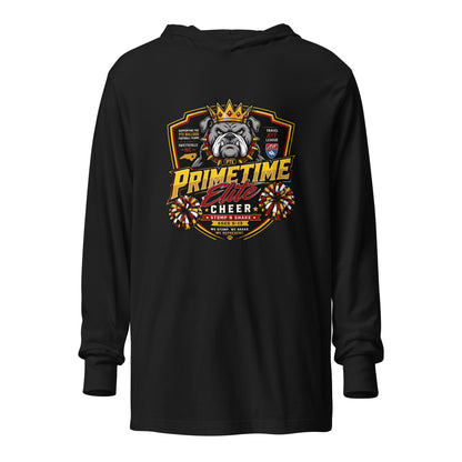 Performance | Hooded Long Sleeve T Shirt | PTE Bulldog Cheer | Shield Logo