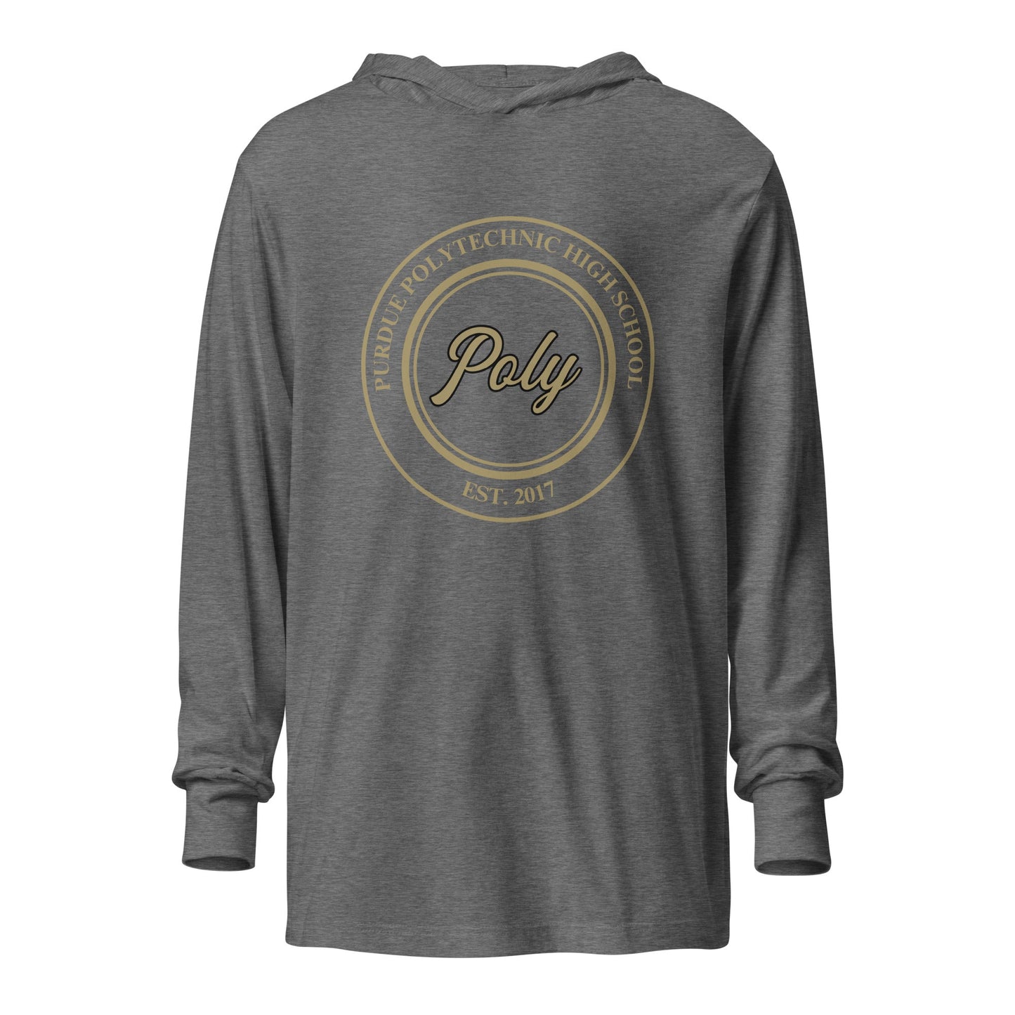 Performance | Hooded Long Sleeve T Shirt | Purdue Polytechnic High School | Poly Seal Logo