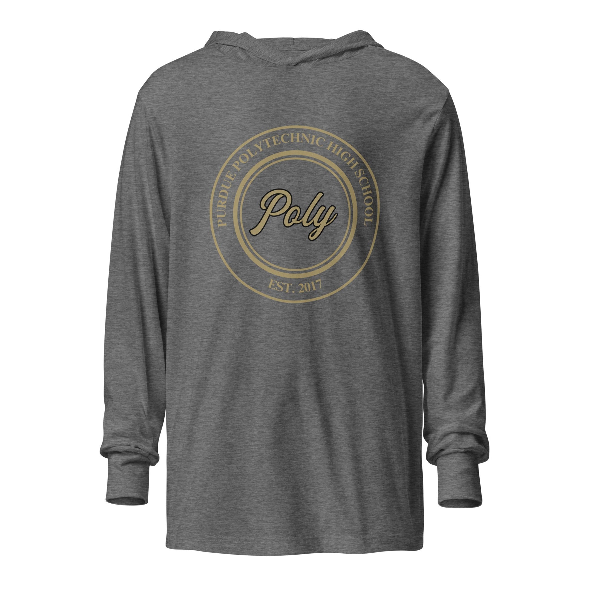 Performance | Hooded Long Sleeve T Shirt | Purdue Polytechnic High School | Poly Seal Logo