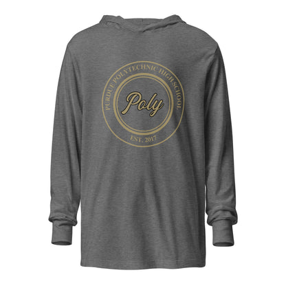 Performance | Hooded Long Sleeve T Shirt | Purdue Polytechnic High School | Poly Seal Logo
