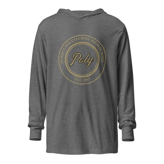 Performance | Hooded Long Sleeve T Shirt | Purdue Polytechnic High School | Poly Seal Logo