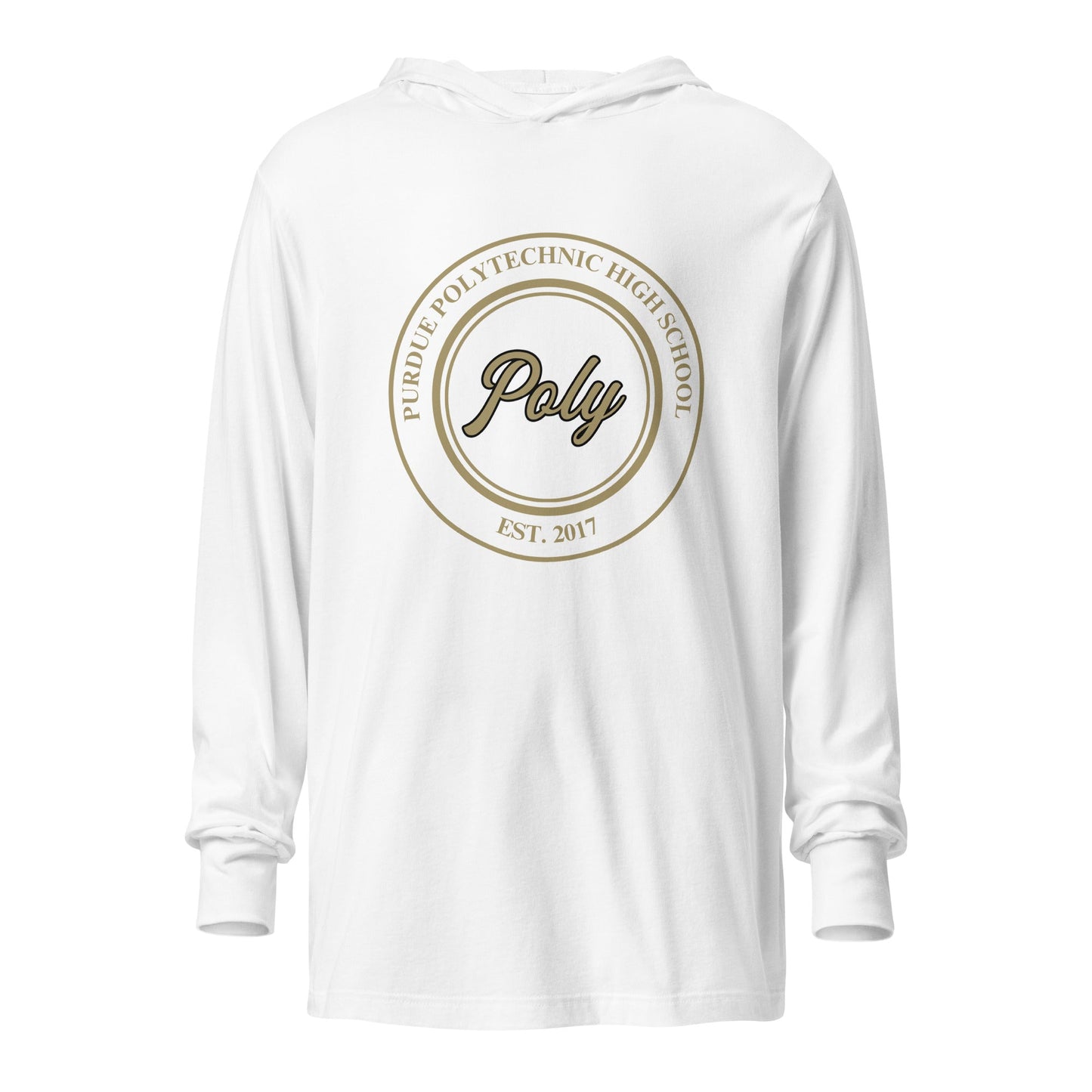 Performance | Hooded Long Sleeve T Shirt | Purdue Polytechnic High School | Poly Seal Logo