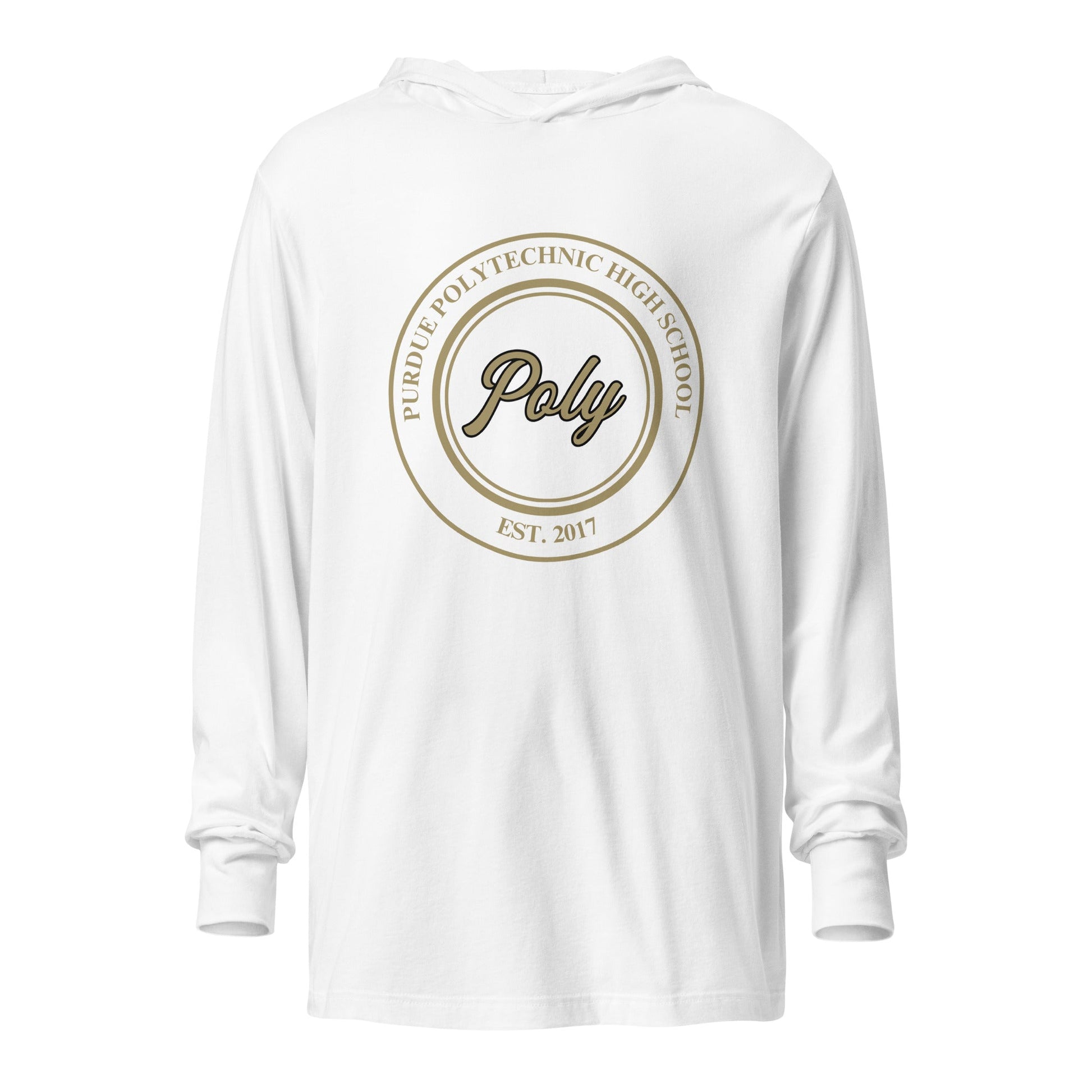 Performance | Hooded Long Sleeve T Shirt | Purdue Polytechnic High School | Poly Seal Logo