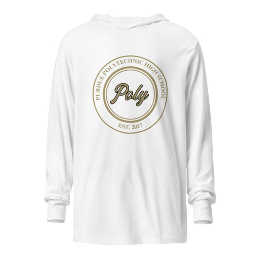 Performance | Hooded Long Sleeve T Shirt | Purdue Polytechnic High School | Poly Seal Logo