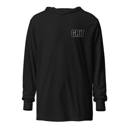 Performance | Hooded Long Sleeve T Shirt | Pure Grit Softball | Black Logo