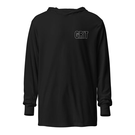 Performance | Hooded Long Sleeve T Shirt | Pure Grit Softball | Black Logo