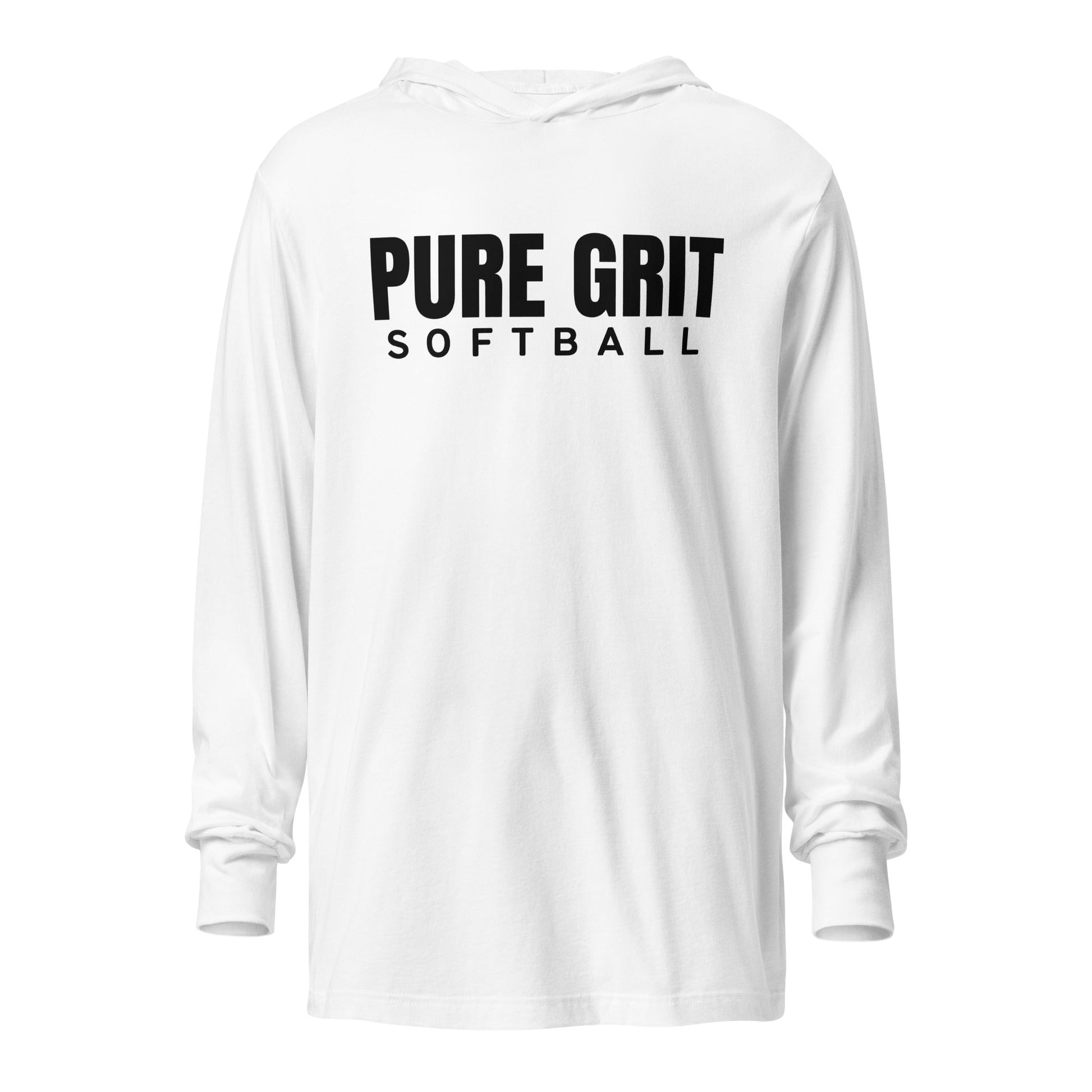 Performance | Hooded Long Sleeve T Shirt | Pure Grit Softball | Main Logo