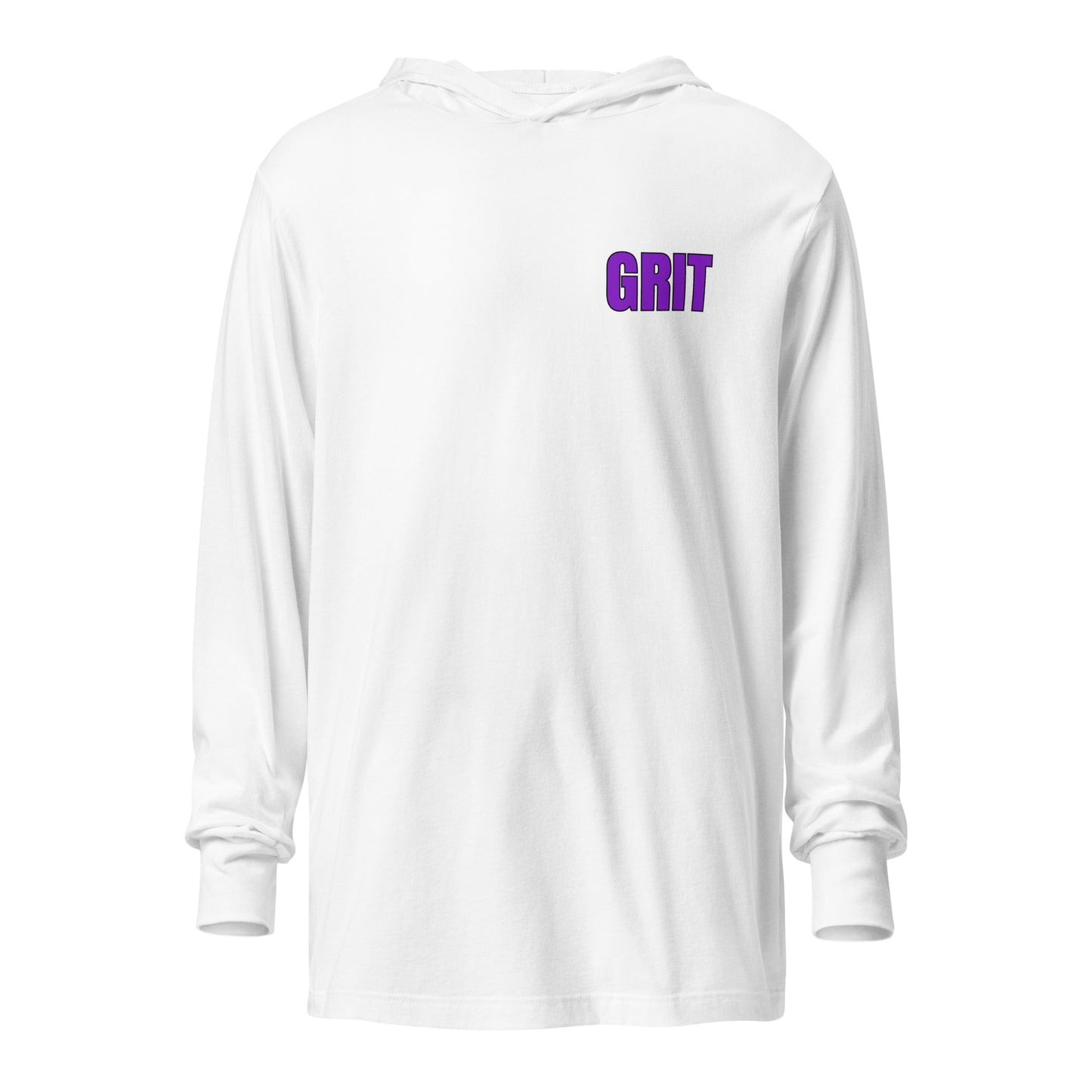 Performance | Hooded Long Sleeve T Shirt | Pure Grit Softball | Purple Logo