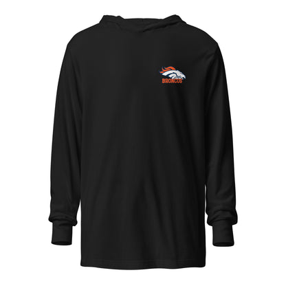 Performance | Hooded Long Sleeve T Shirt | Rapid City Broncos - BHYFL | Athletics Logo