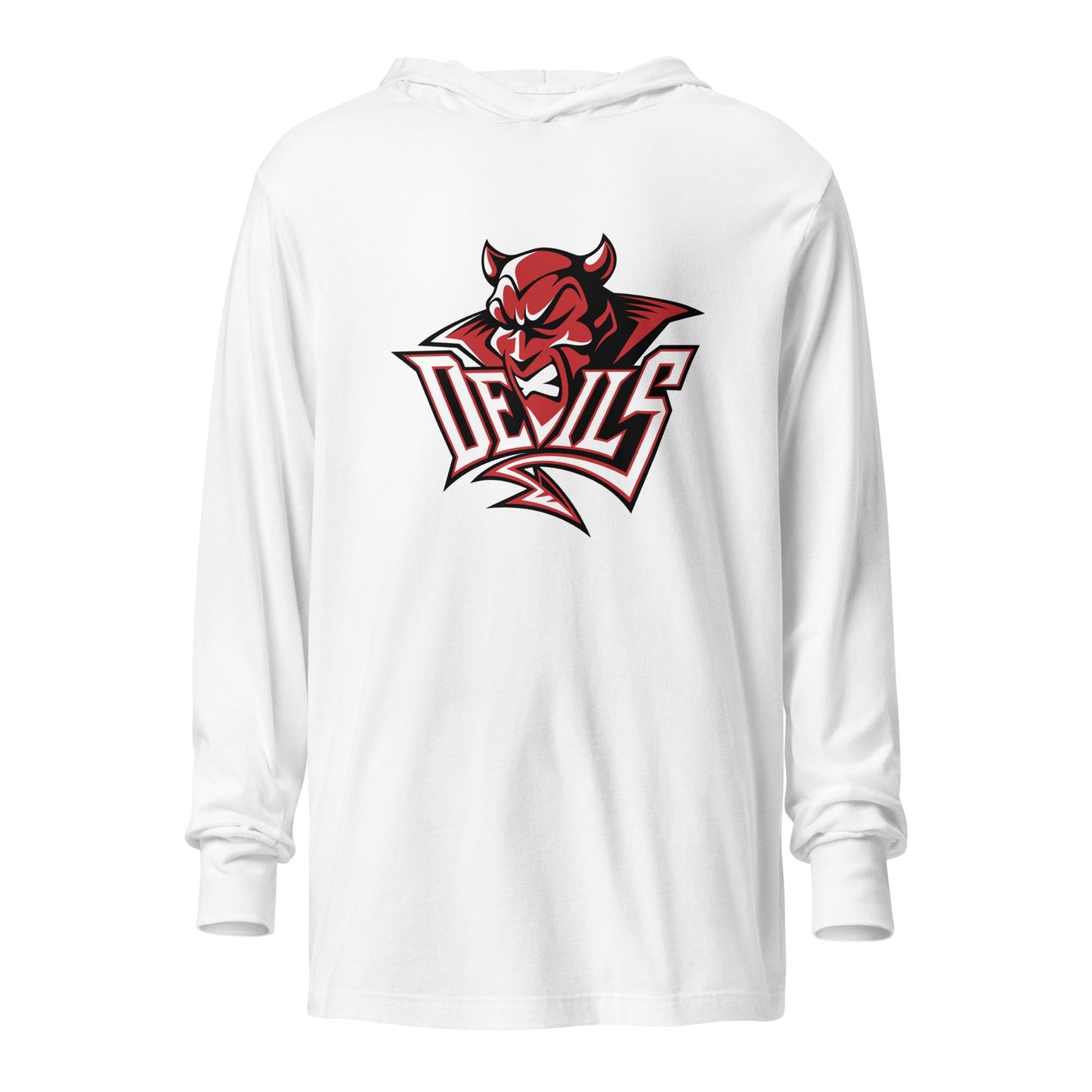 Performance | Hooded Long Sleeve T Shirt | Red Springs Track and Field | Mascot Logo