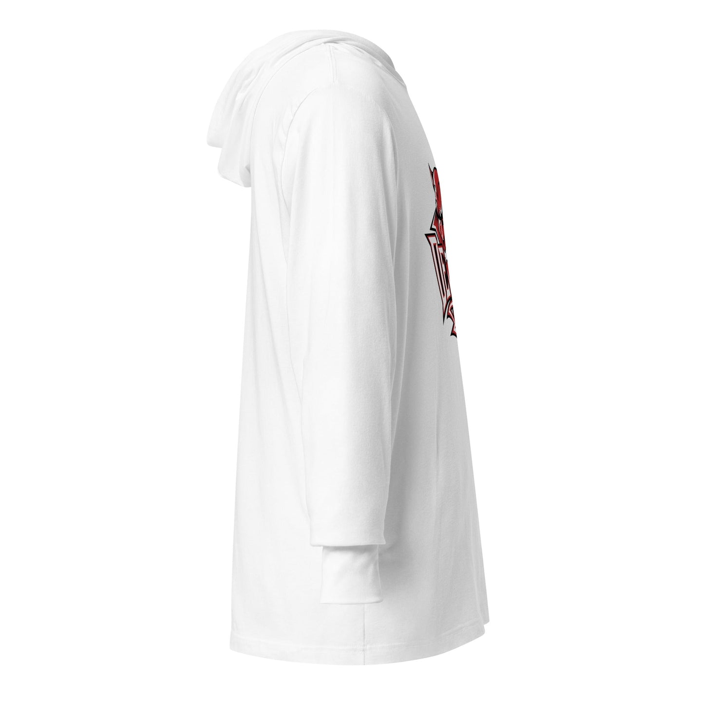 Performance | Hooded Long Sleeve T Shirt | Red Springs Track and Field | Mascot Logo