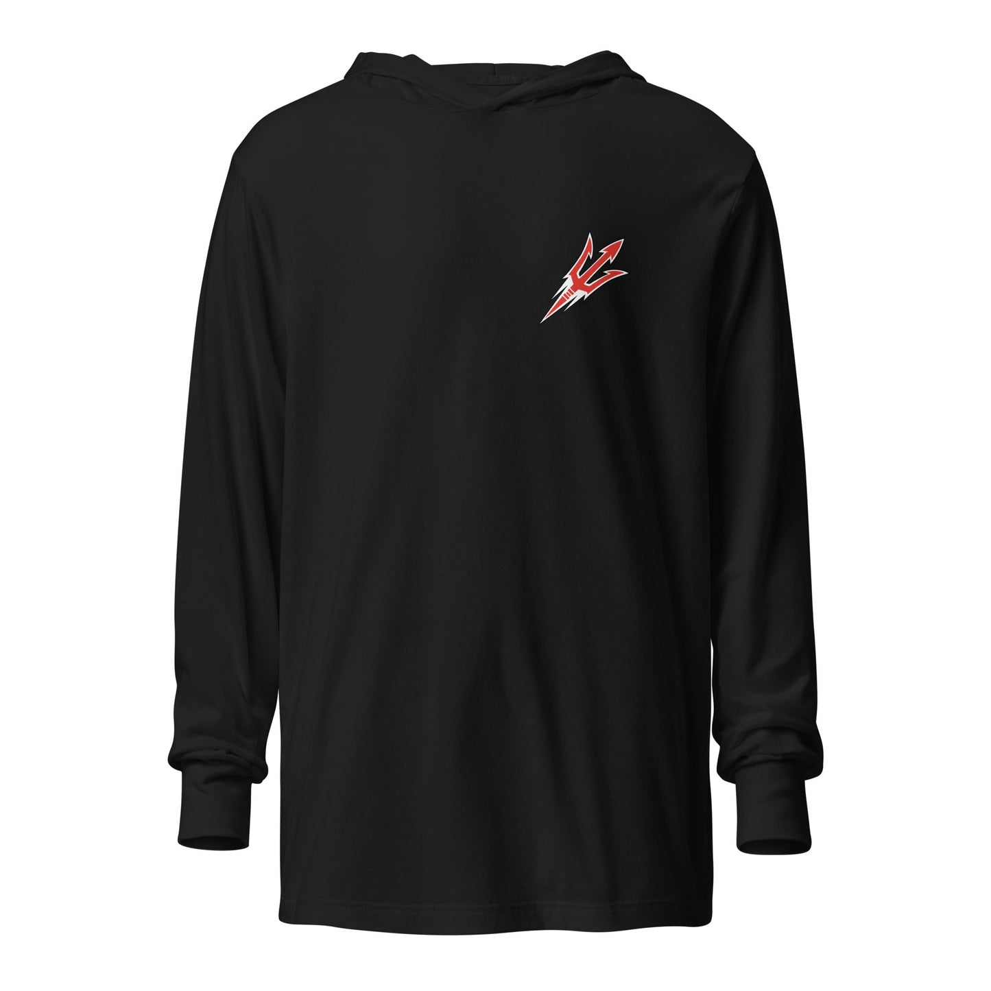 Performance | Hooded Long Sleeve T Shirt | Red Springs Track and Field | Trident Logo