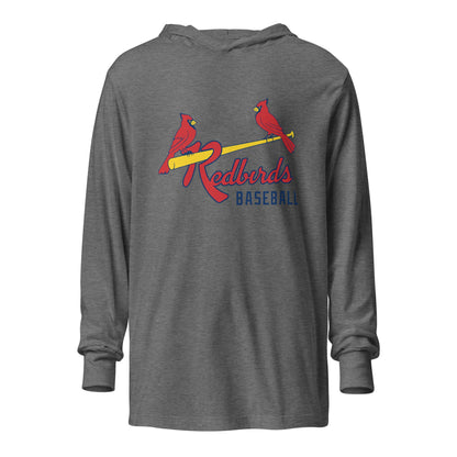 Performance | Hooded Long Sleeve T Shirt | Redbirds | Redbirds Logo