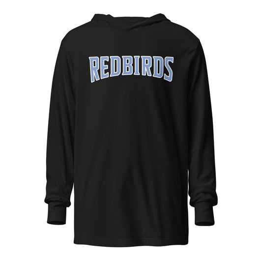 Performance | Hooded Long Sleeve T Shirt | Redbirds | Script Logo