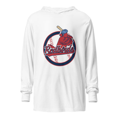 Performance | Hooded Long Sleeve T Shirt | Redbirds | Vintage Badge Logo