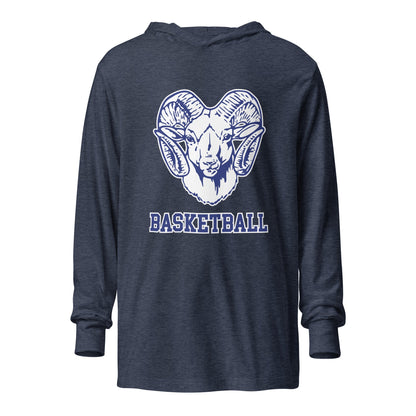 Performance | Hooded Long Sleeve T Shirt | Rensselaer Rams | Basketball Logo