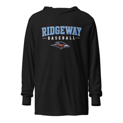 Performance | Hooded Long Sleeve T Shirt | Ridgeway High School Baseball | Athletics Logo