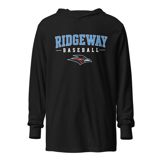 Performance | Hooded Long Sleeve T Shirt | Ridgeway High School Baseball | Athletics Logo