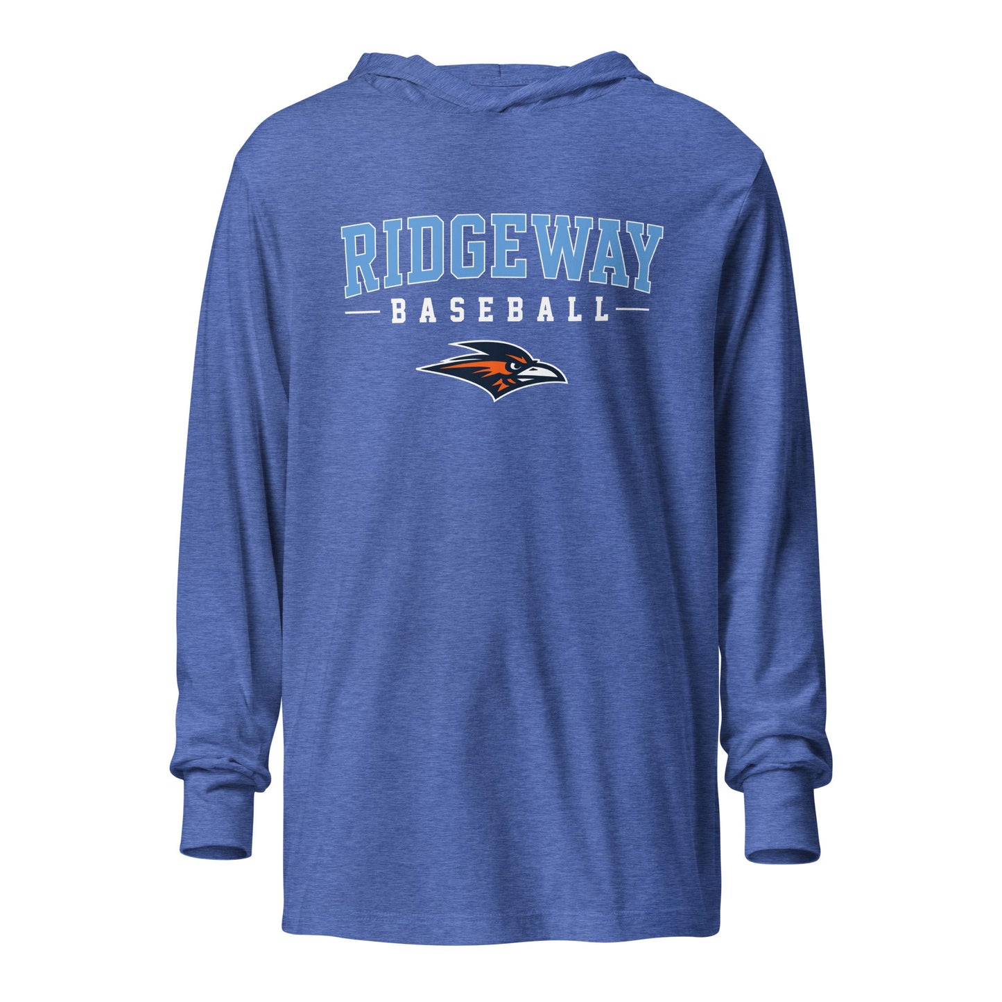 Performance | Hooded Long Sleeve T Shirt | Ridgeway High School Baseball | Athletics Logo