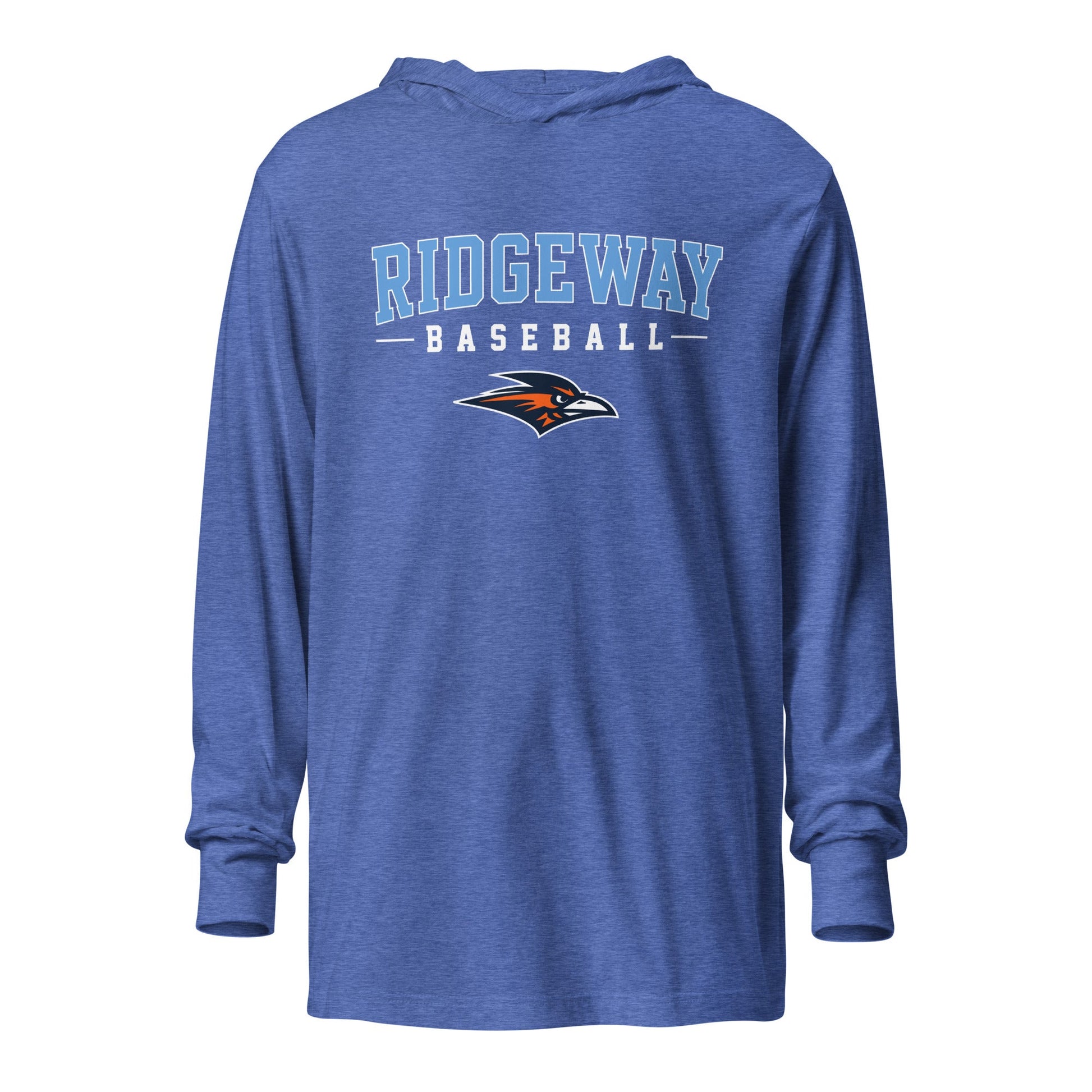 Performance | Hooded Long Sleeve T Shirt | Ridgeway High School Baseball | Athletics Logo