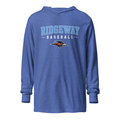 Performance | Hooded Long Sleeve T Shirt | Ridgeway High School Baseball | Athletics Logo