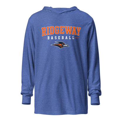 Performance | Hooded Long Sleeve T Shirt | Ridgeway High School Baseball | Emblem Logo