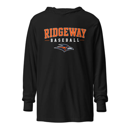Performance | Hooded Long Sleeve T Shirt | Ridgeway High School Baseball | Emblem Logo