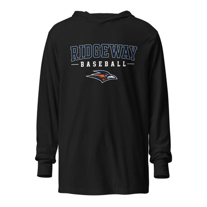 Performance | Hooded Long Sleeve T Shirt | Ridgeway High School Baseball | Modern Script Logo
