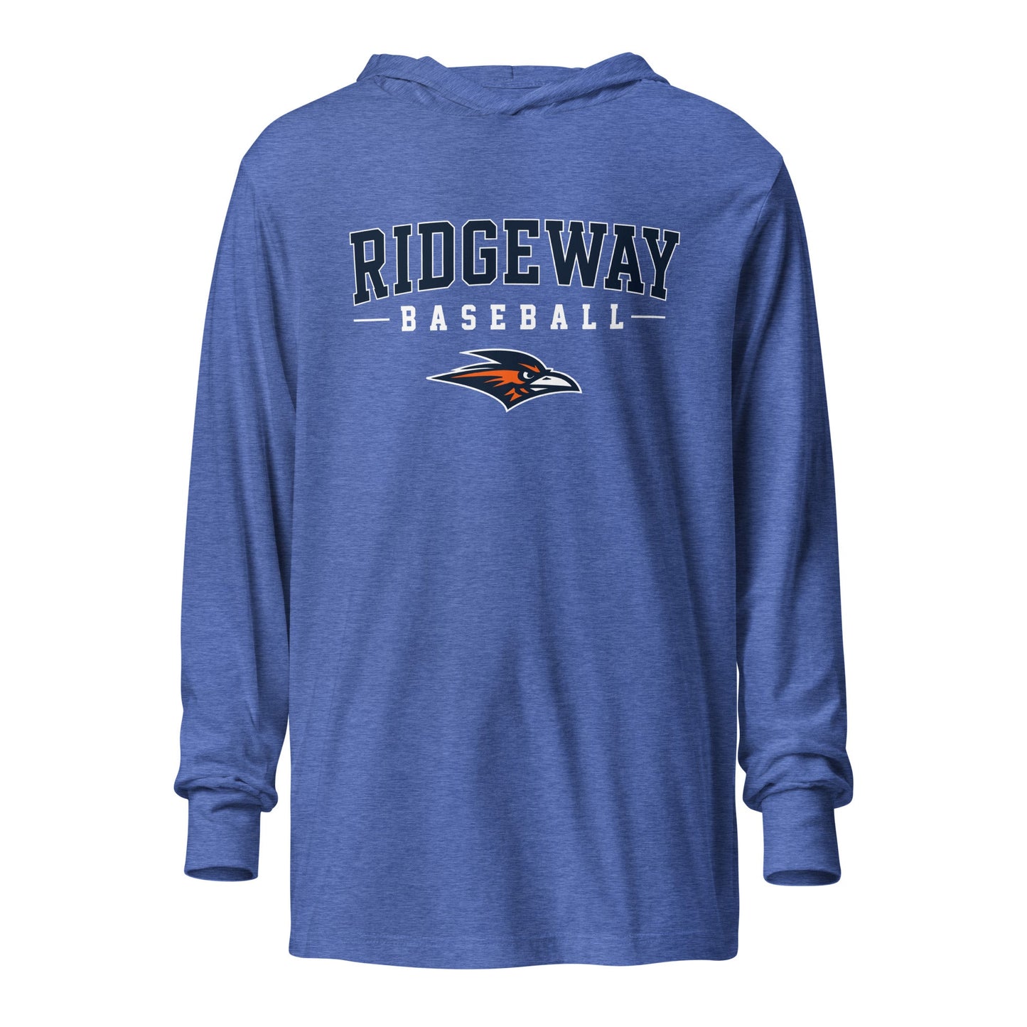 Performance | Hooded Long Sleeve T Shirt | Ridgeway High School Baseball | Modern Script Logo