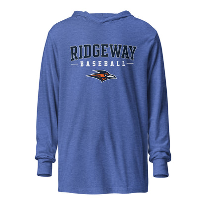 Performance | Hooded Long Sleeve T Shirt | Ridgeway High School Baseball | Modern Script Logo