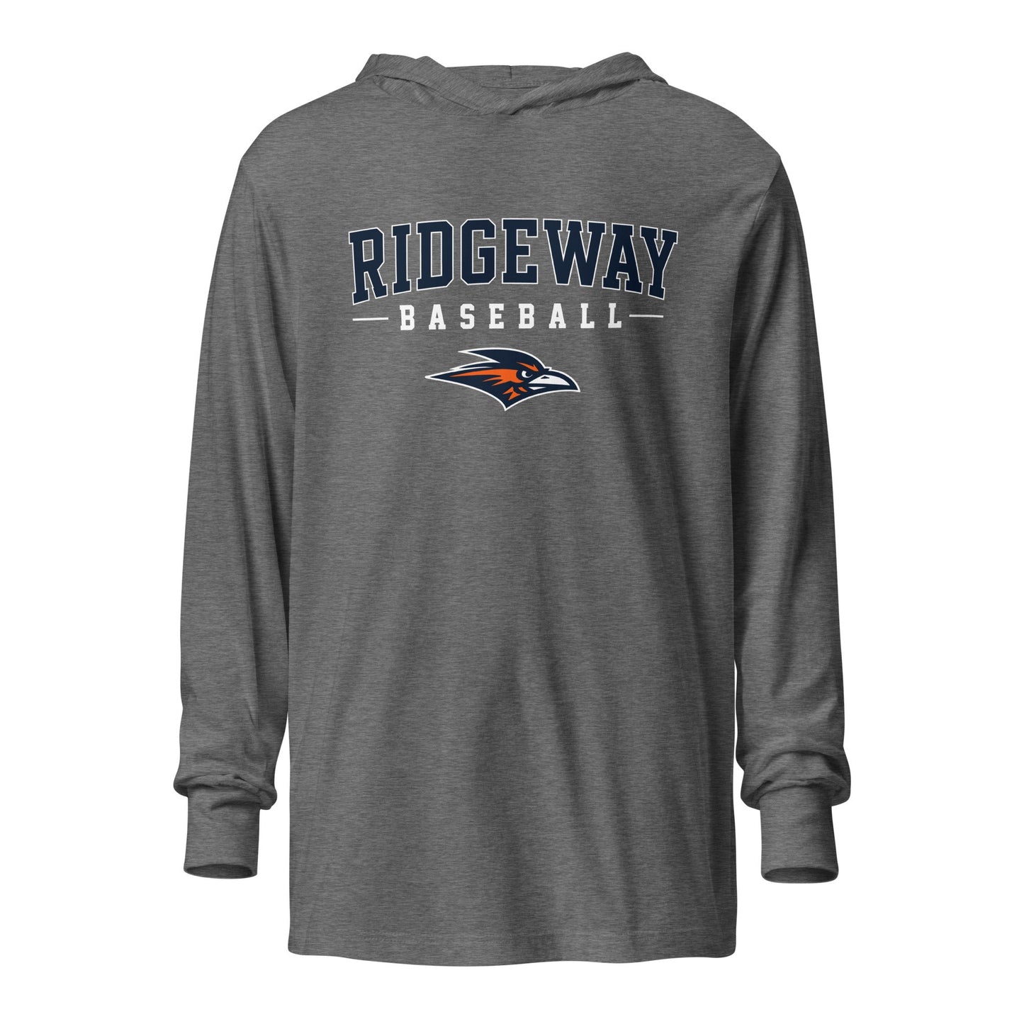 Performance | Hooded Long Sleeve T Shirt | Ridgeway High School Baseball | Modern Script Logo