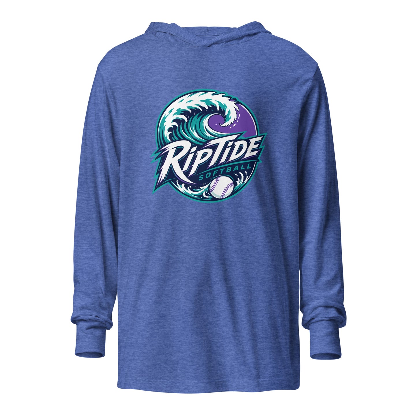 Performance | Hooded Long Sleeve T Shirt | RipTide Softball | Emblem Logo