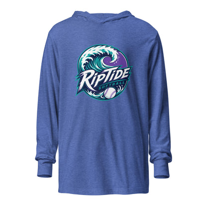 Performance | Hooded Long Sleeve T Shirt | RipTide Softball | Emblem Logo