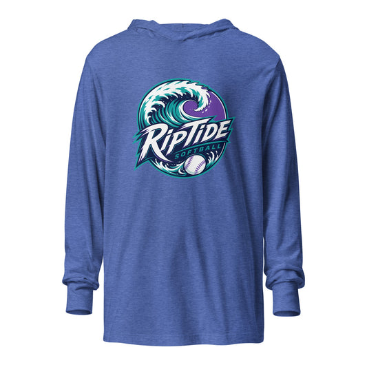 Performance | Hooded Long Sleeve T Shirt | RipTide Softball | Emblem Logo