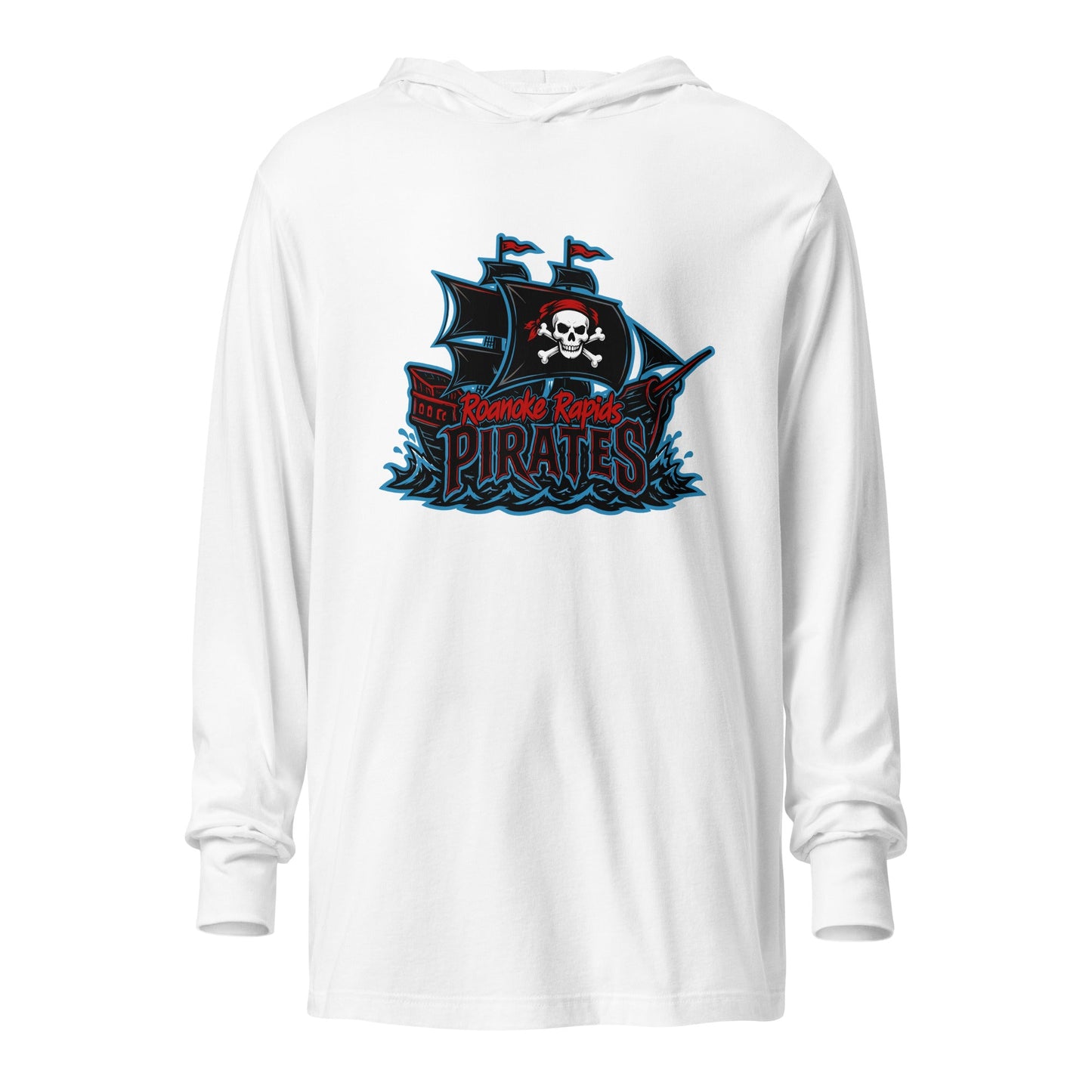 Performance | Hooded Long Sleeve T Shirt | Roanoke Rapids Pirates | Black Sail Battlers Logo
