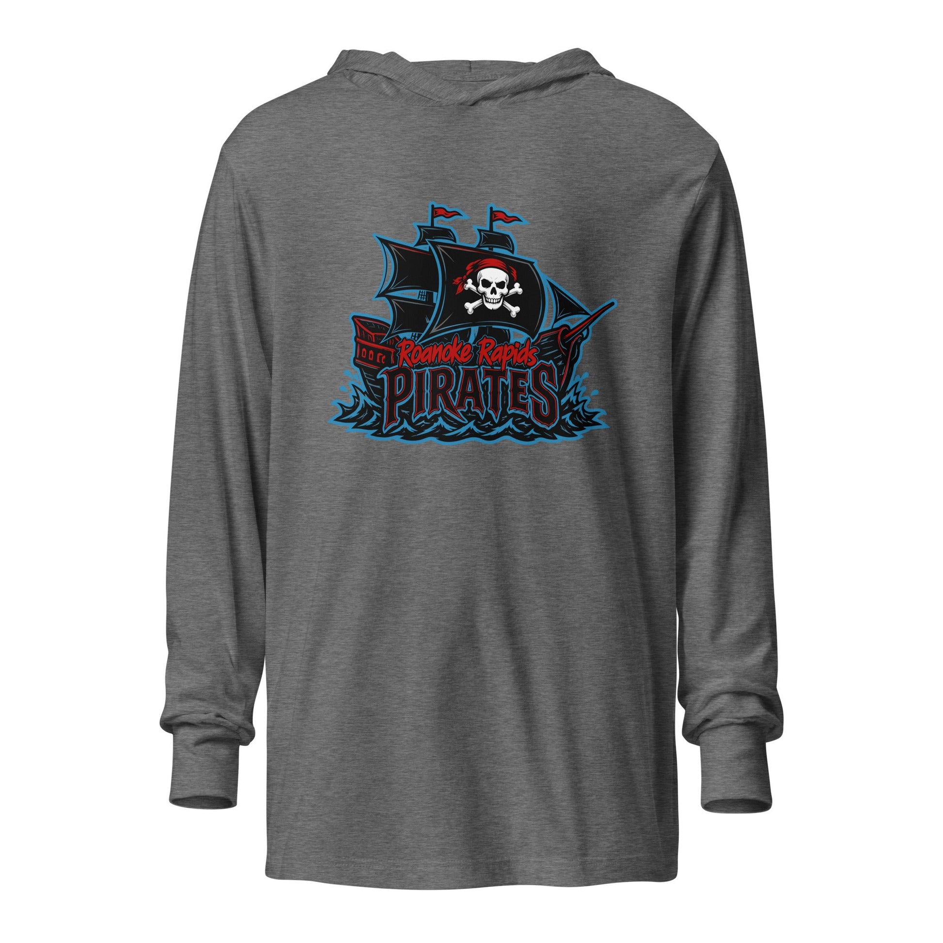 Performance | Hooded Long Sleeve T Shirt | Roanoke Rapids Pirates | Black Sail Battlers Logo