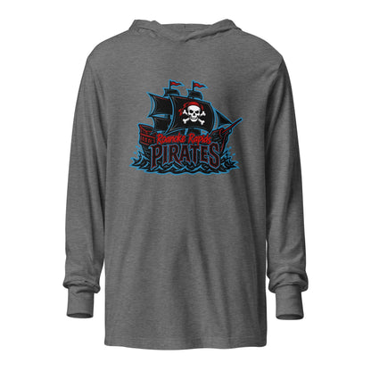 Performance | Hooded Long Sleeve T Shirt | Roanoke Rapids Pirates | Black Sail Battlers Logo